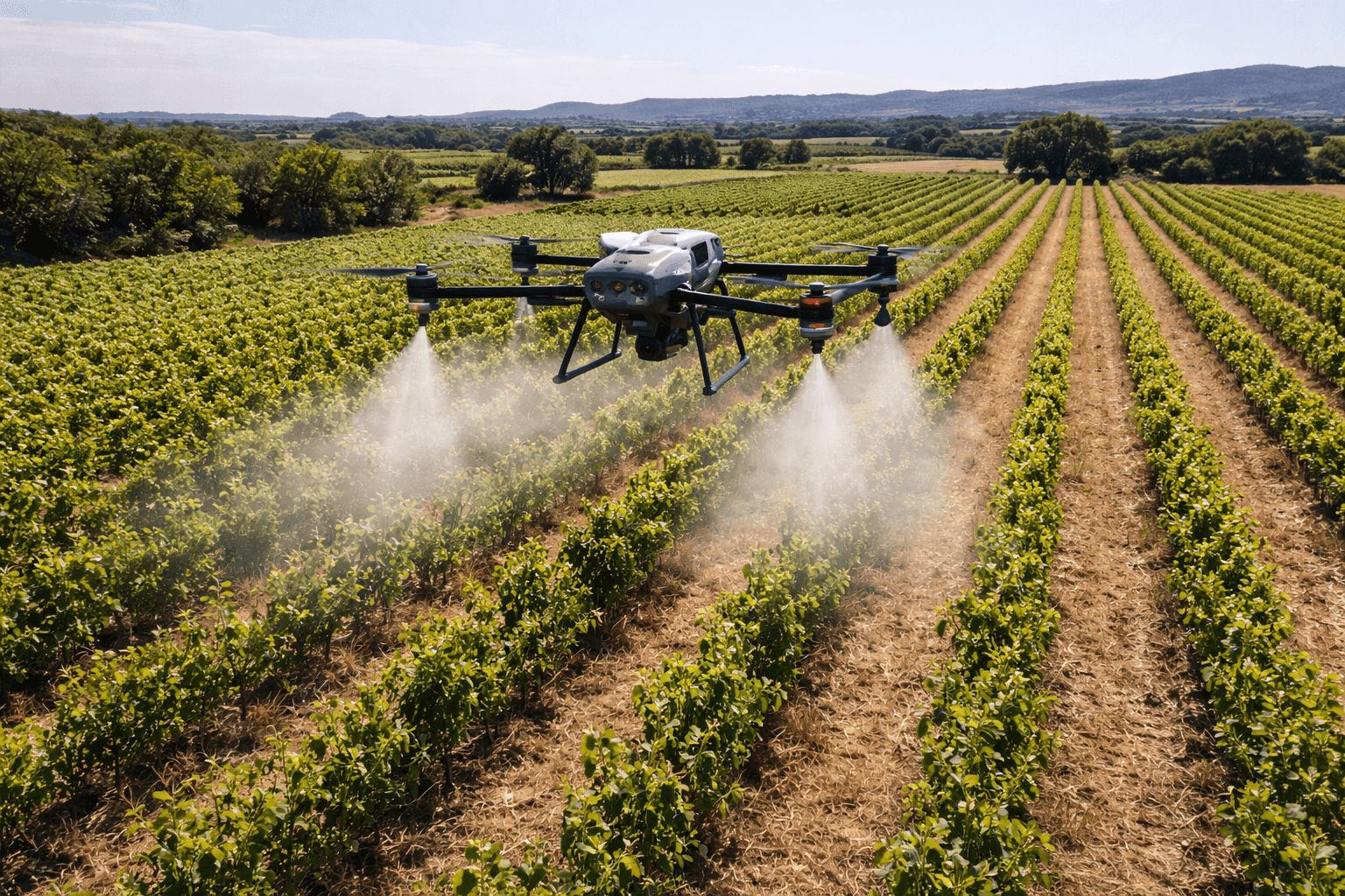 Traitement ciblé agricole par drone en Occitanie