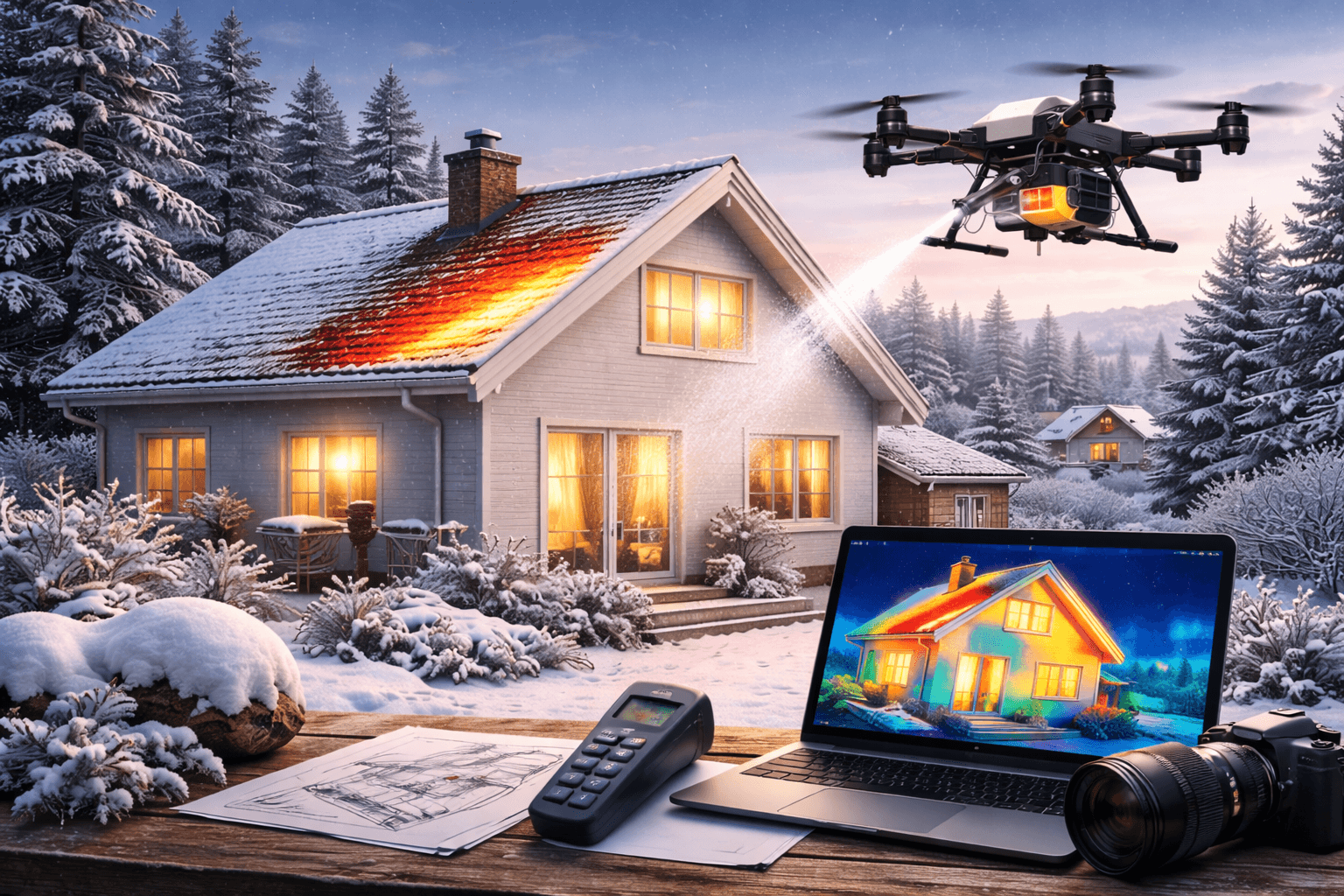 Diagnostic thermique maison par drone