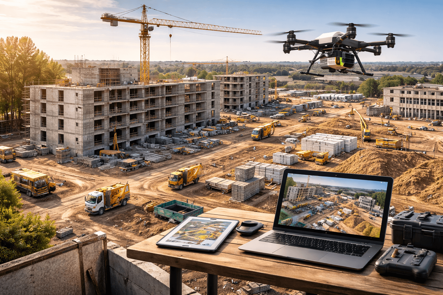 Suivi de chantier par drone : avantages pour les entreprises du BTP