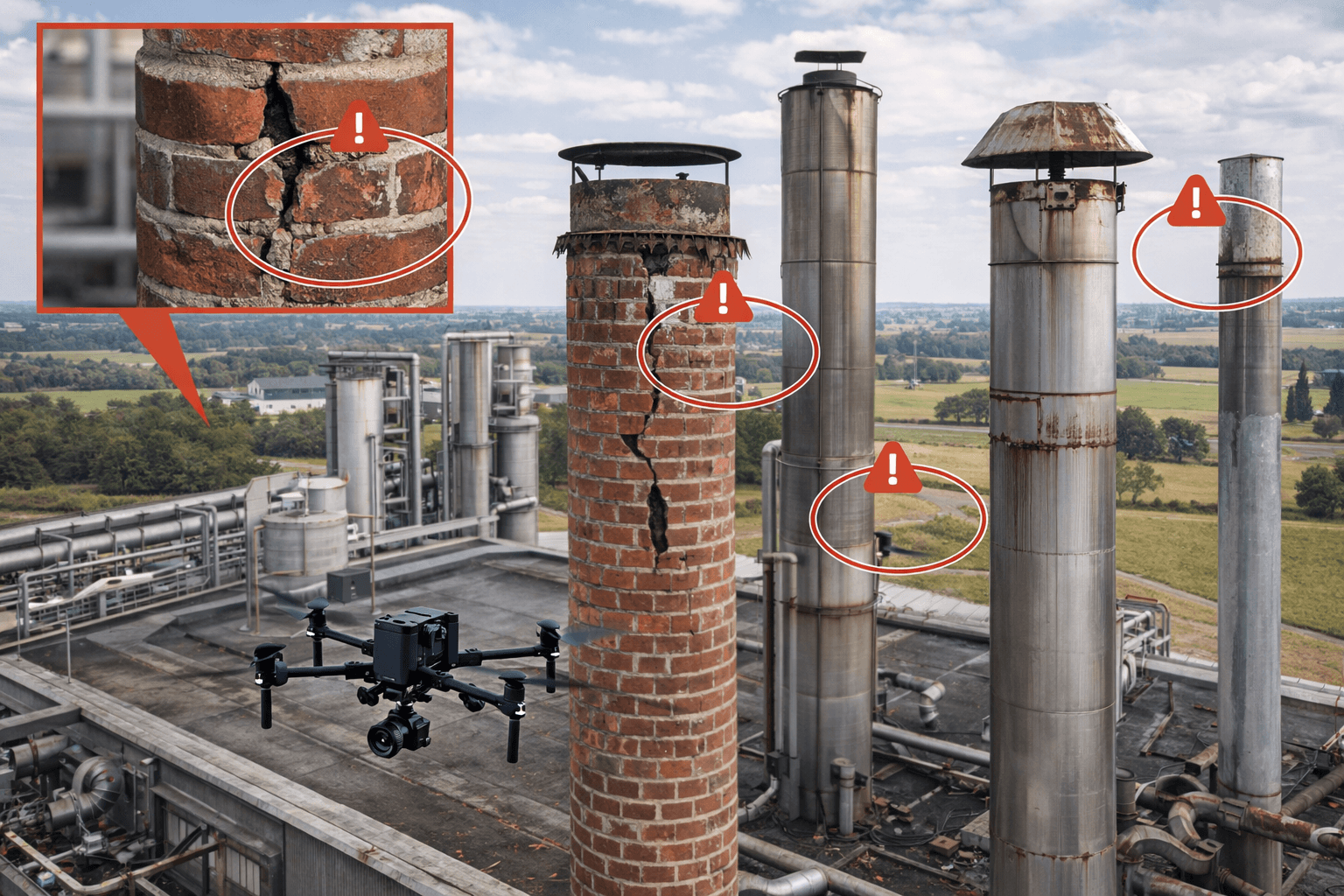 Inspection de conduits par drone
