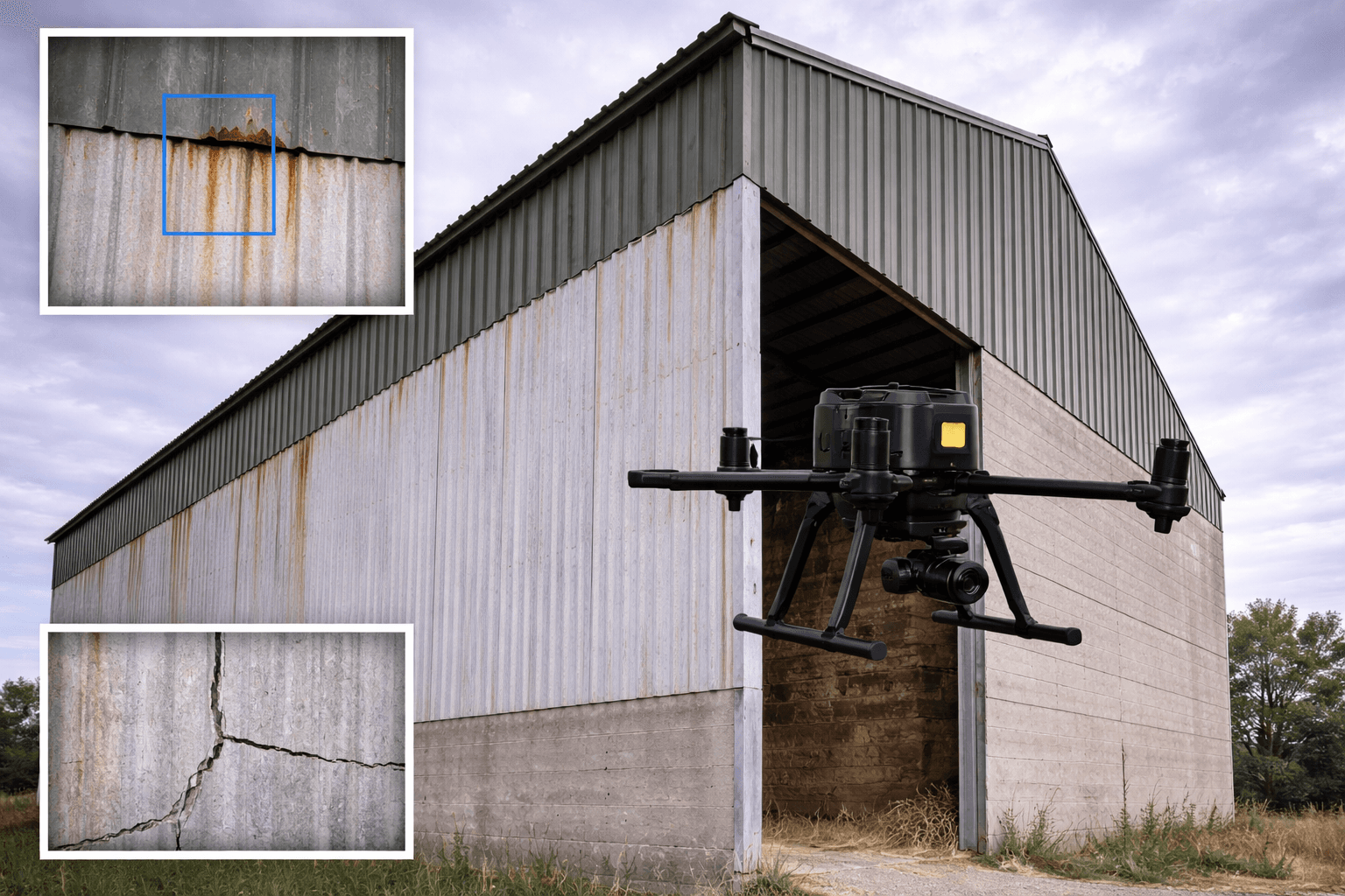 Inspection de façade agricole par drone