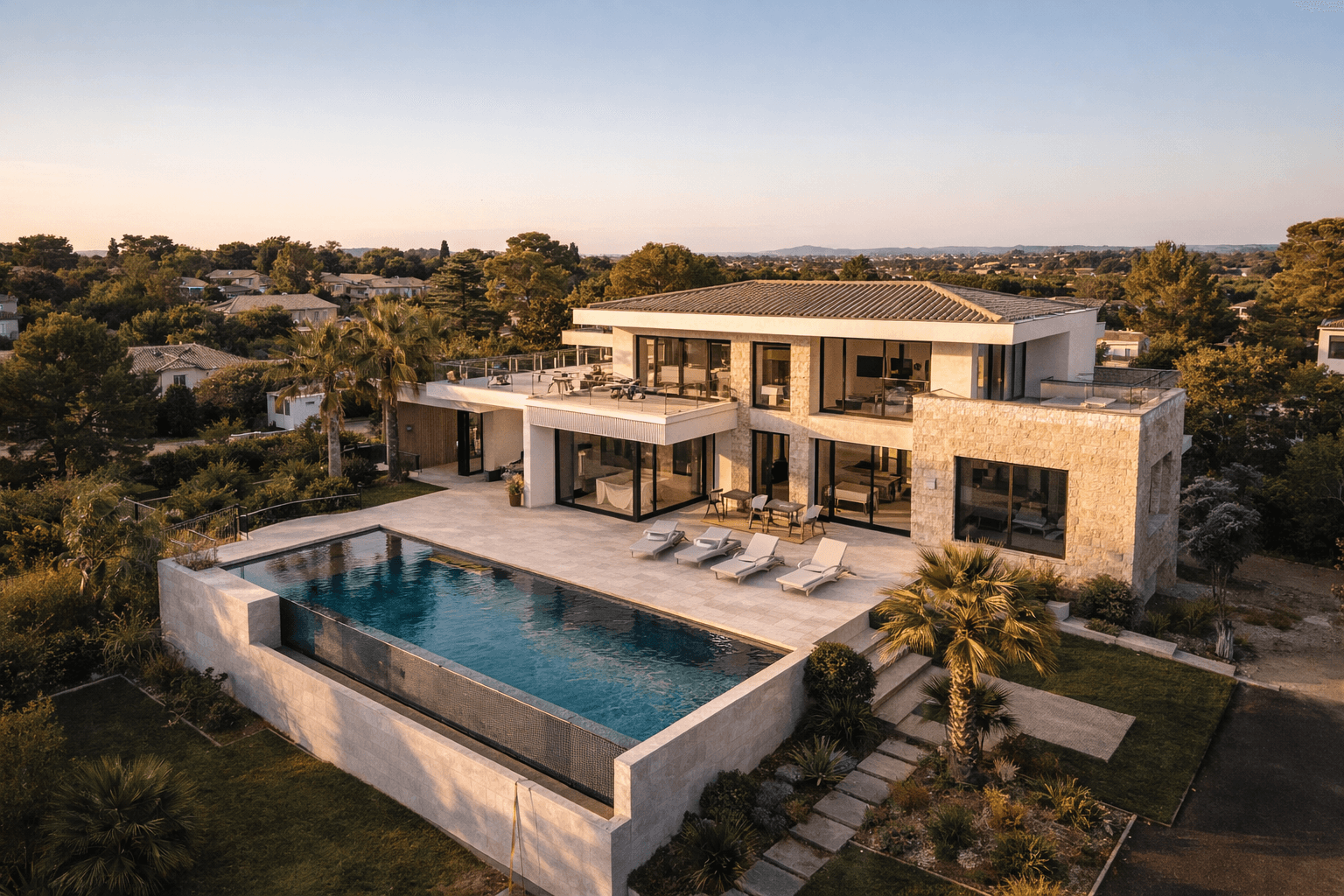 Photo aérienne par drone d’une maison à Montpellier