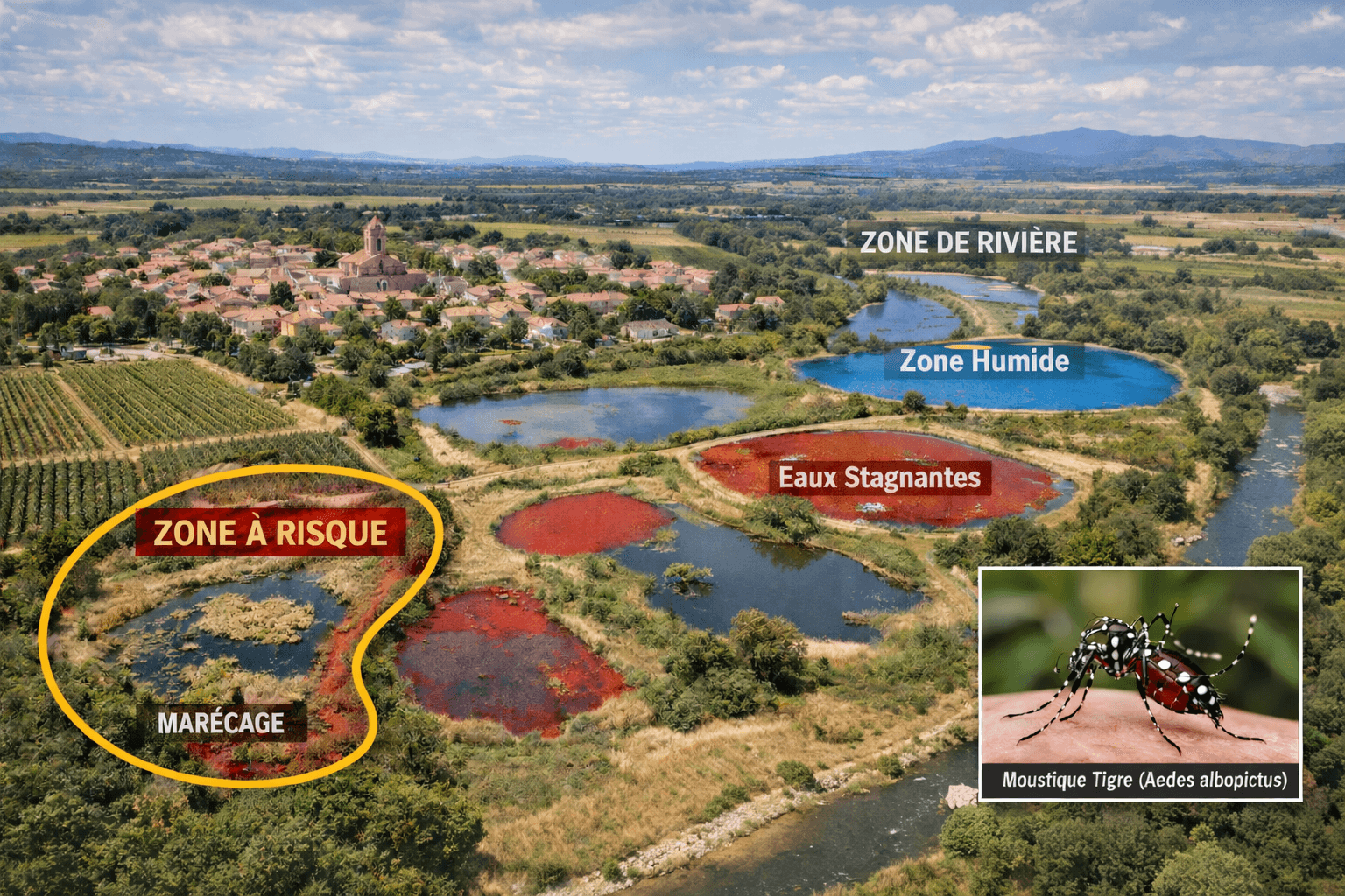 Gestion des moustiques par drone pour une commune à Montpellier